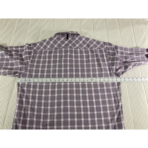 Nicole Miller Men’s XXL Purple Plaid Button Up Shirt Long Sleeve Preppy - Picture 8 of 9